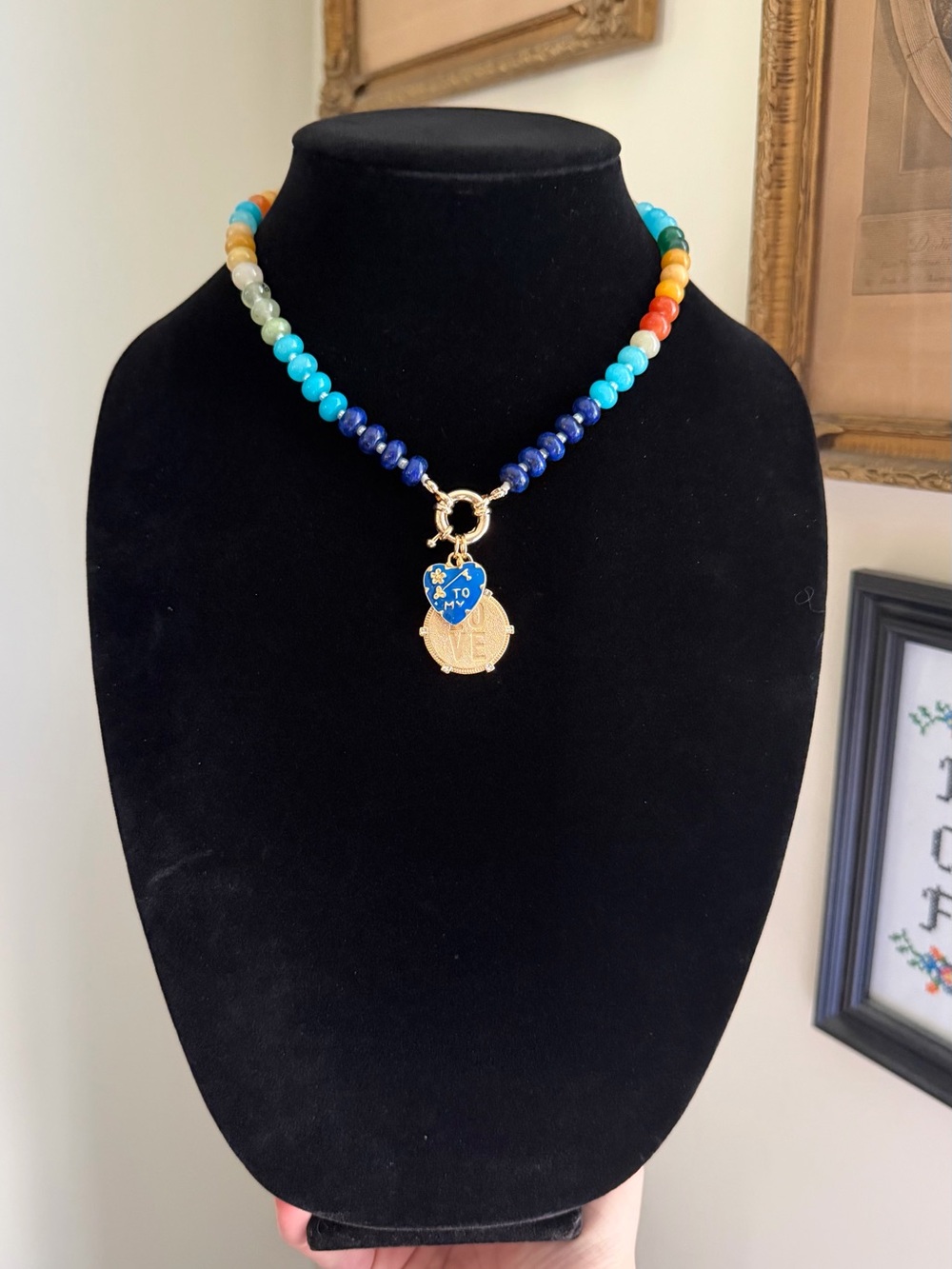 NWT- Anthropologie Beaded Cluster Charm Necklace - Picture 2 of 2
